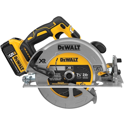 Brushless XR circular saw with 5 AMP hours battery.
