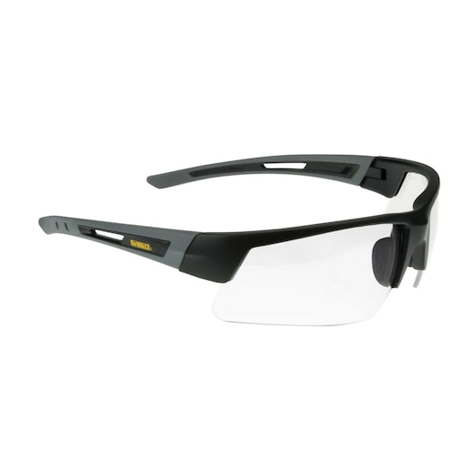 Profile of DEWALT Crosscut protective eyewear with transparent glass